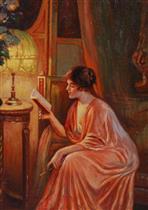 Lady Reading by Lamplight