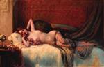 A Young Beauty Reclining on a Bed