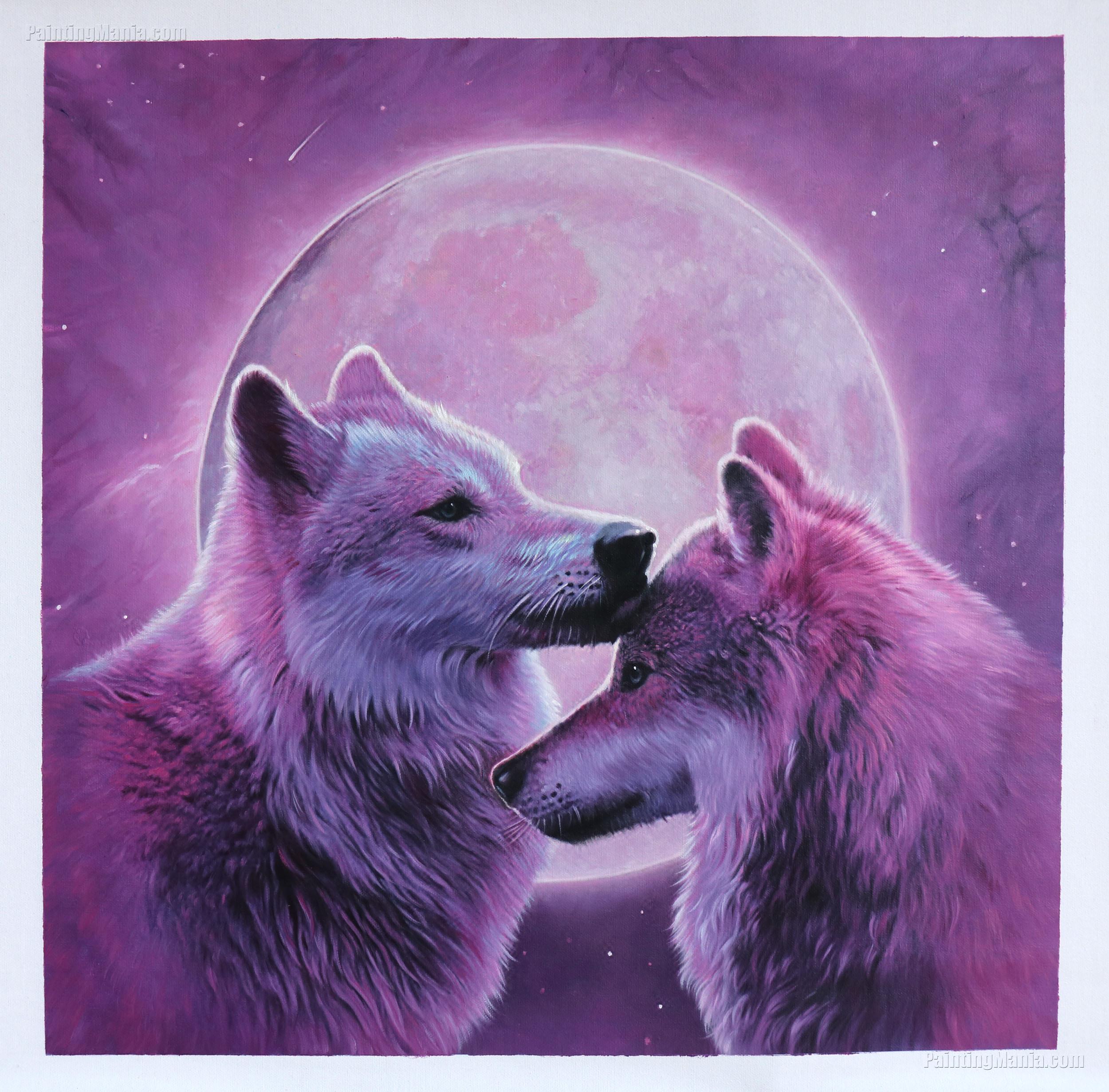 Wolf Sisters (Wolves in Purple)
