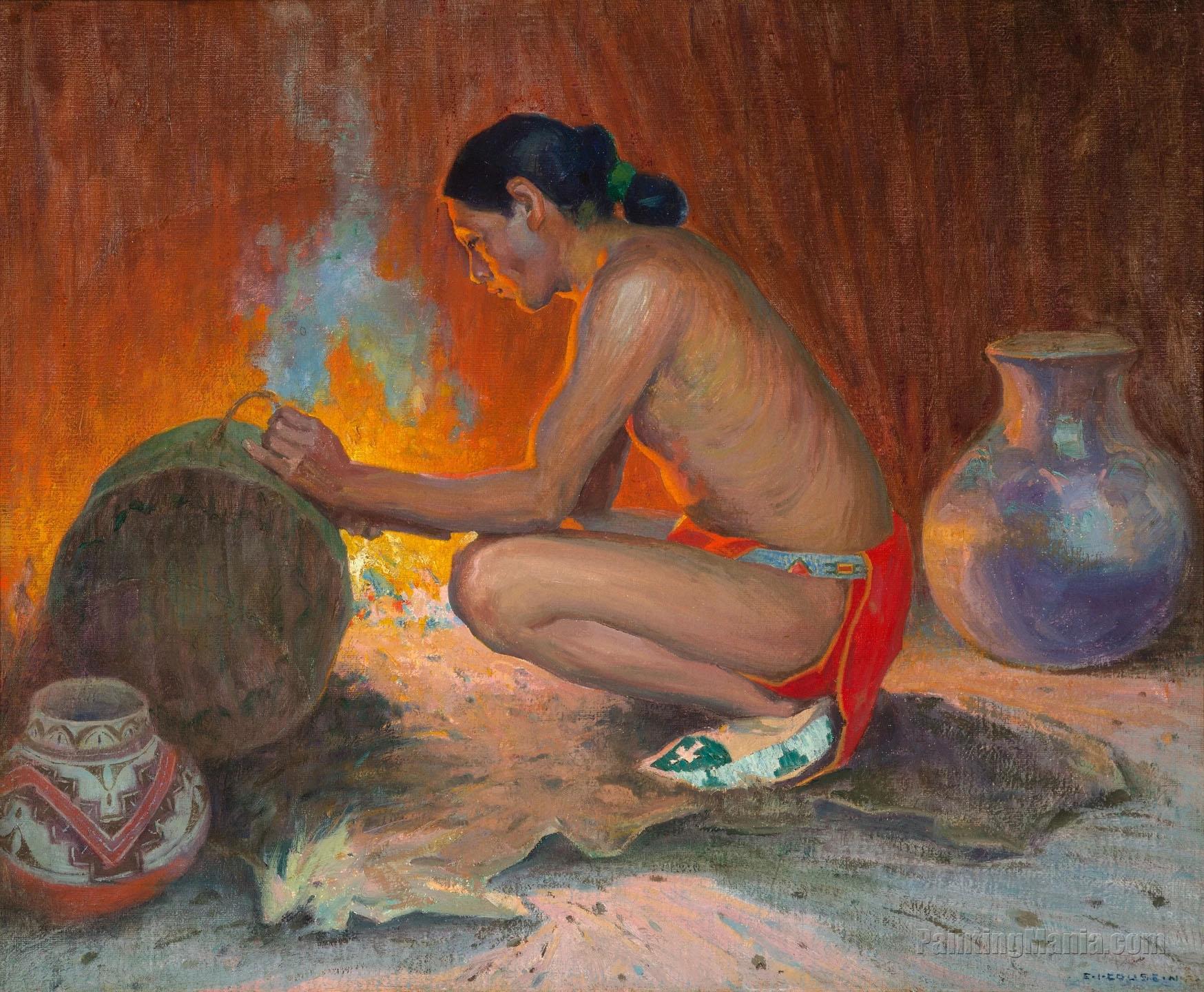 Indian by Firelight 2