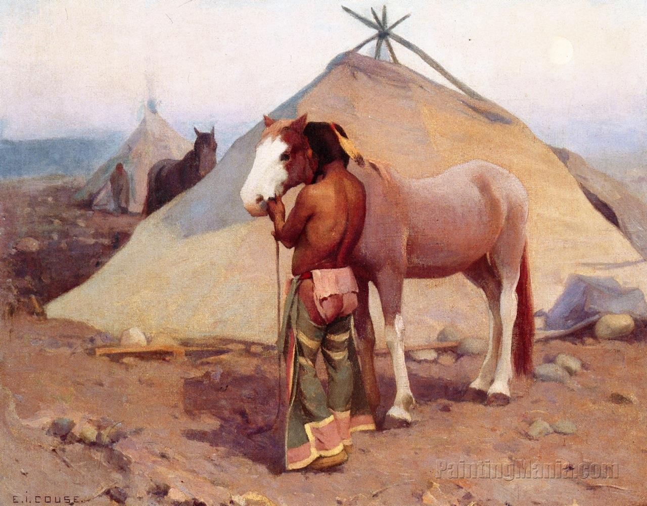 Klikitat Indian with Pony