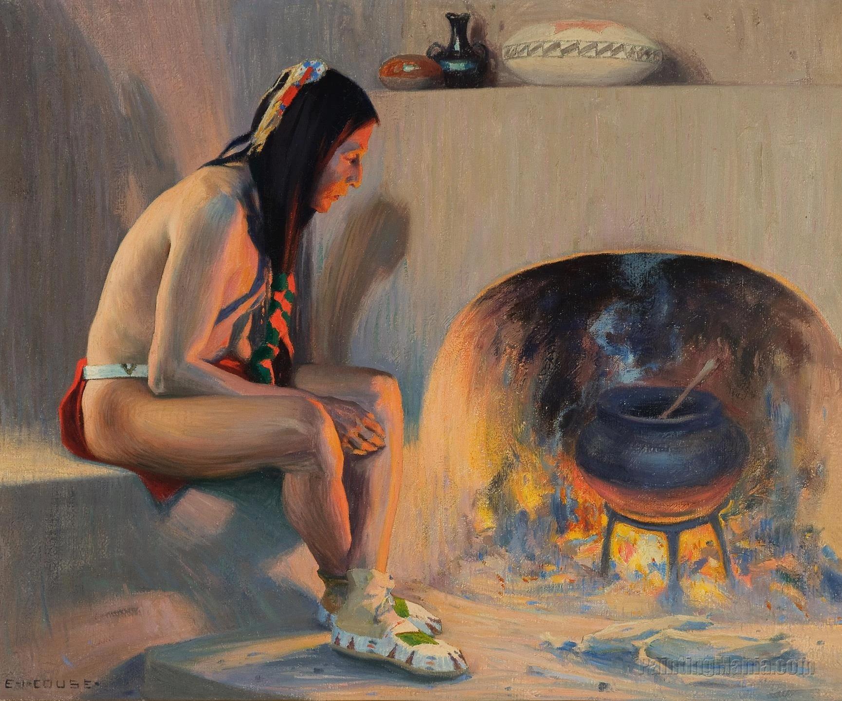 A Pueblo Fireplace 1917