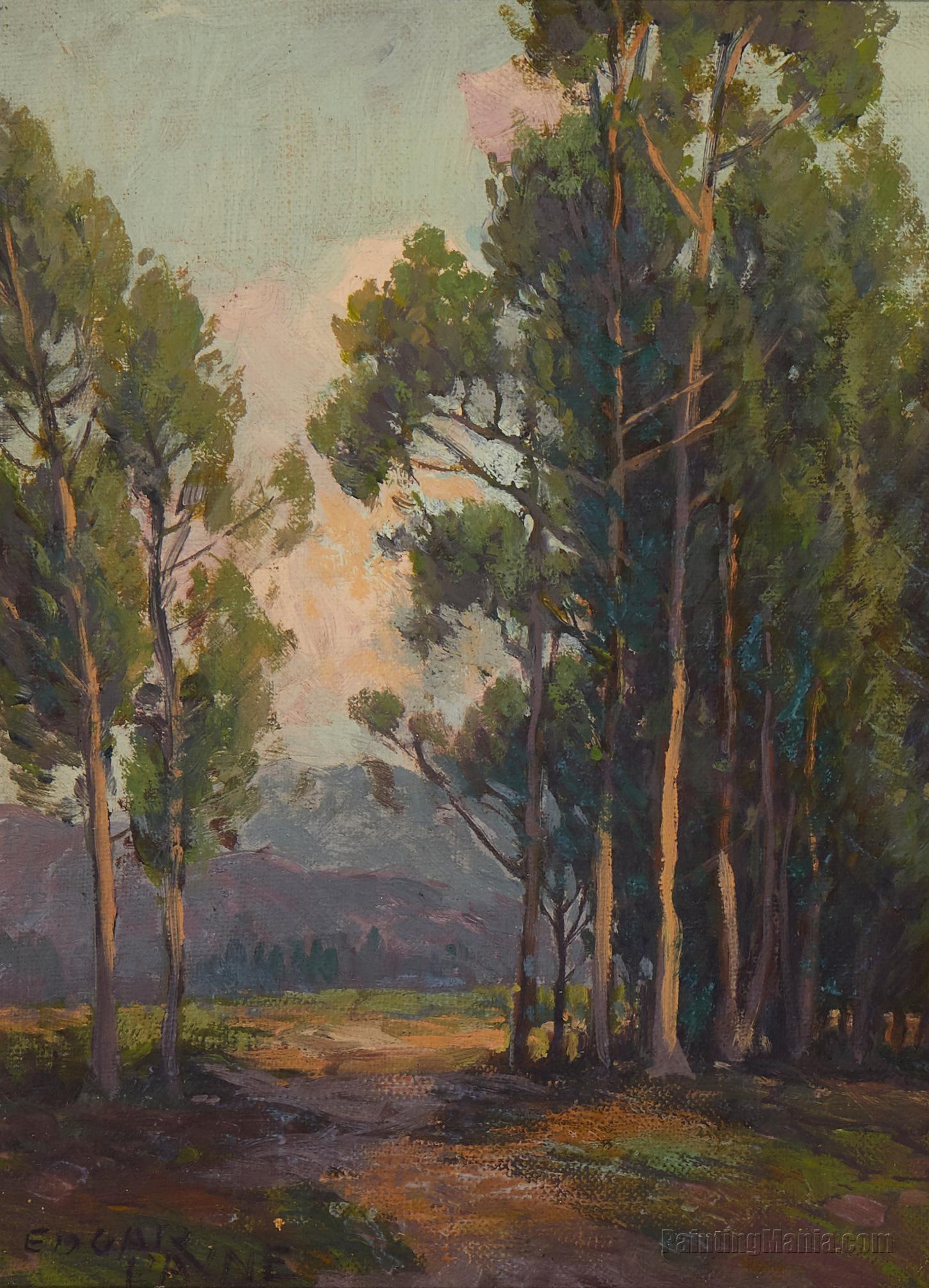 Atmospheric Landscape With Trees