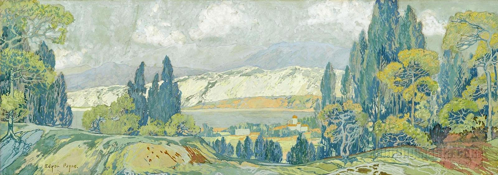 Landscape with Distant Lake