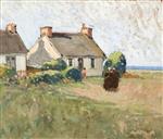 Breton Women and Farmhouse