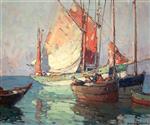 Brittany Boats; Red Sails (double-sided)