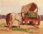 Horses and Covered Wagon