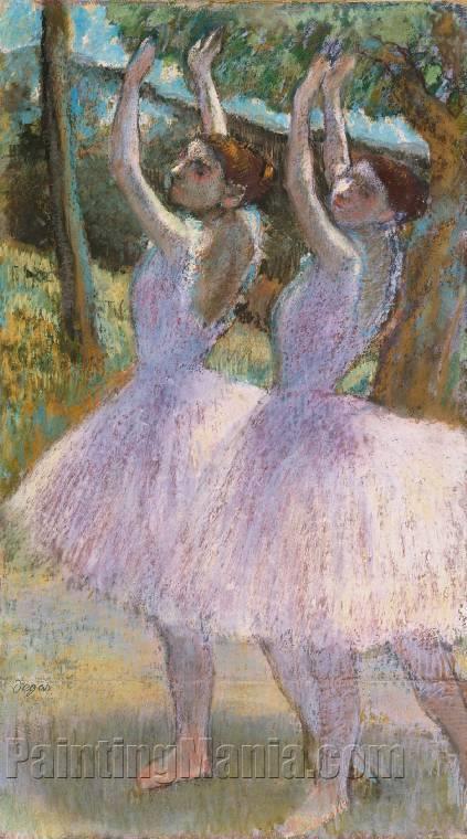 Danseuses aux jupes violettes, bras leves - Edgar Degas Paintings