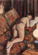 Female Nude Stretched Out on a Couch