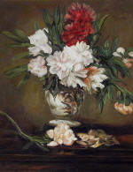 Peonies in a Vase on a Stand
