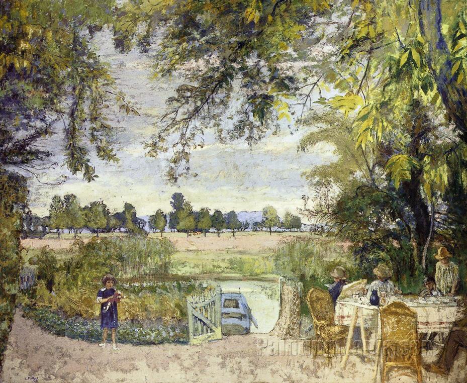 Figures Eating in a Garden by the Water: A Decorative Panel for Bois Lurette