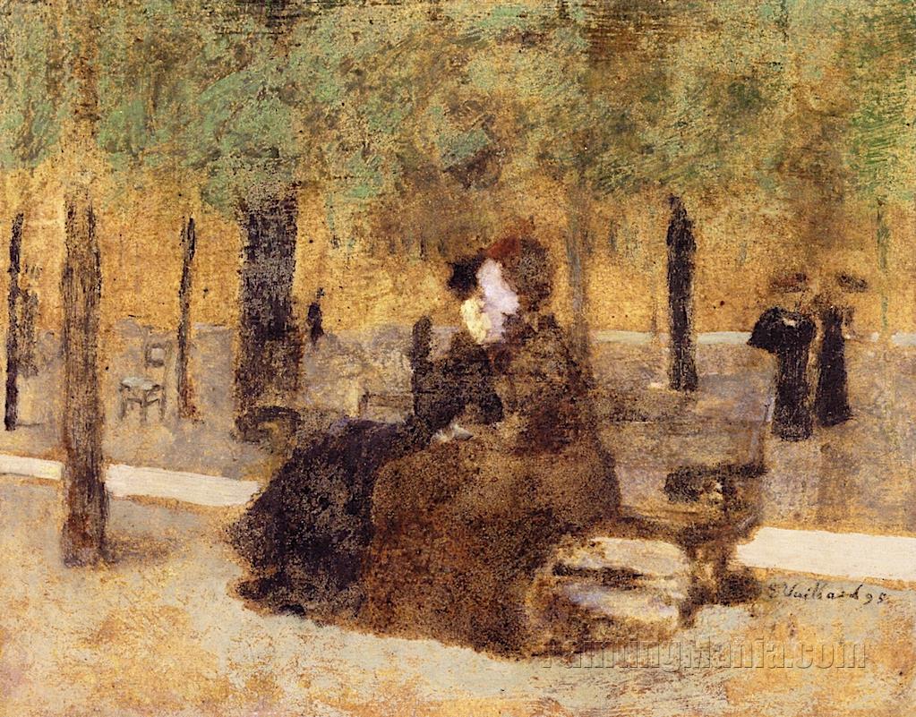 Friends (Two Women on a Bench, Evening, in a Public Garden)
