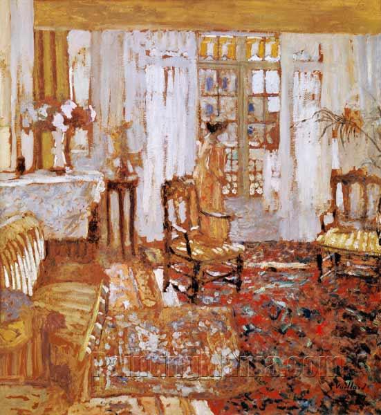 Interior with a Woman in Yellow in Front of a Window