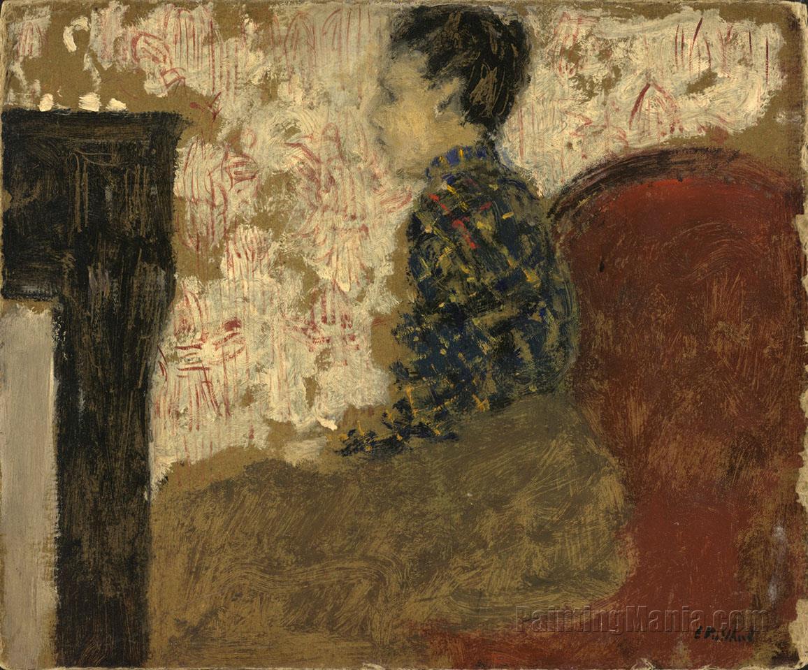 Woman Sitting by the Fireside