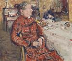 Madame Vuillard en peignoir rouge