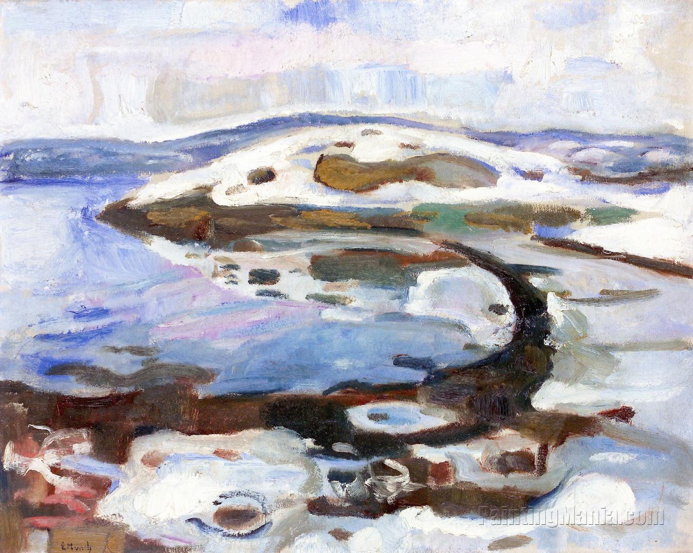 Bay by the Fjord in Winter