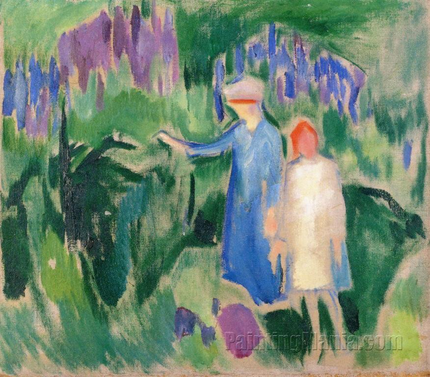 Mother and Daughter in the Garden 1920