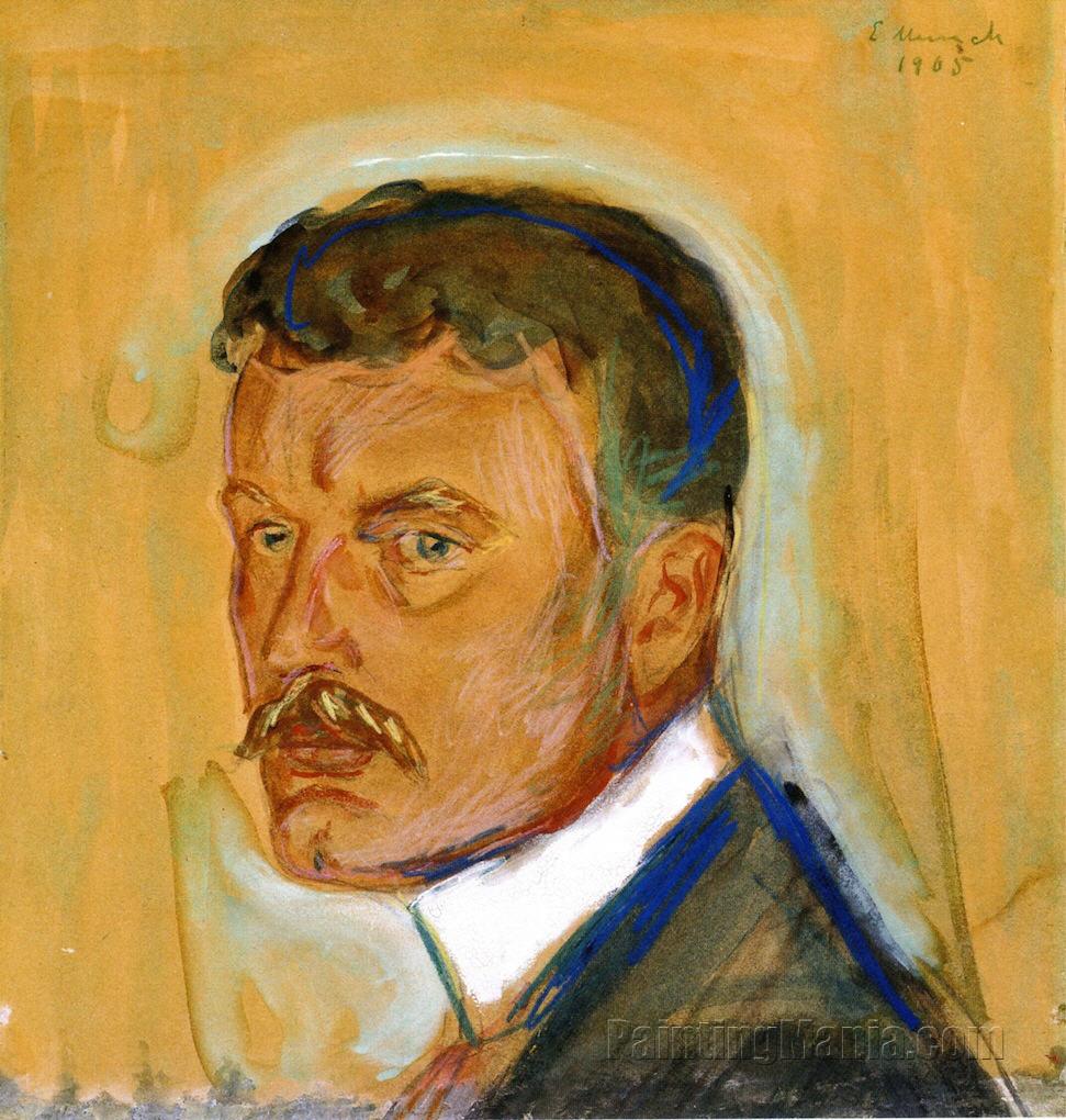 Self-Portrait with Mustache and Starched Collar