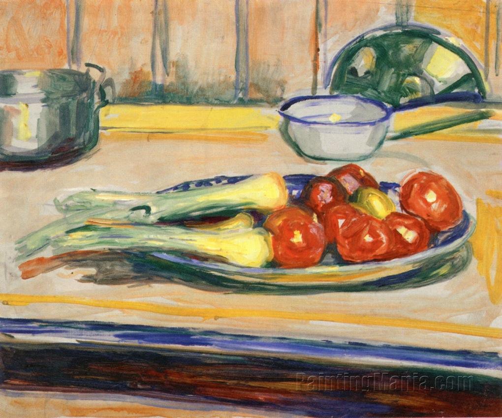 Still Life with Tomatoes, Leek and Casseroles 1926-1930