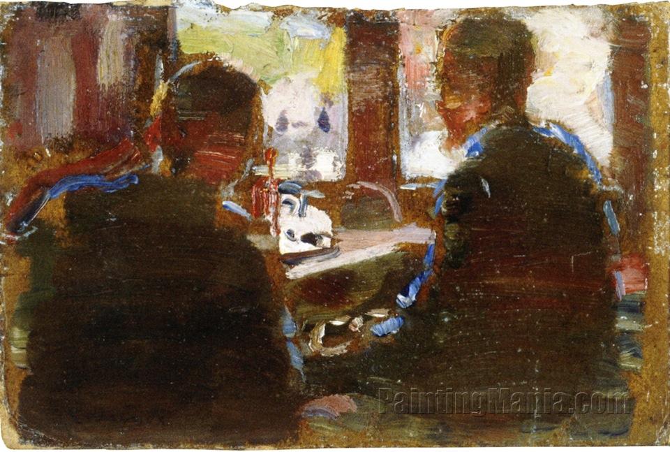 Two Men by the Window