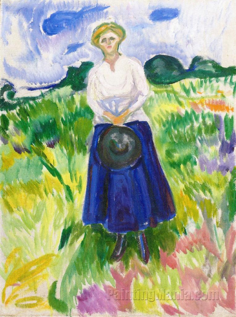 Woman in a Green Meadow