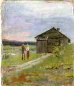 Landscape with a Small House and Two Figures