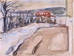 Winter Landscape with Red House at Ekely
