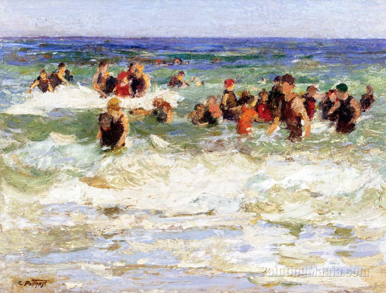 The Swimming Lesson in the Surf