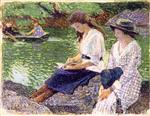 Reading by the Lake. Central Park