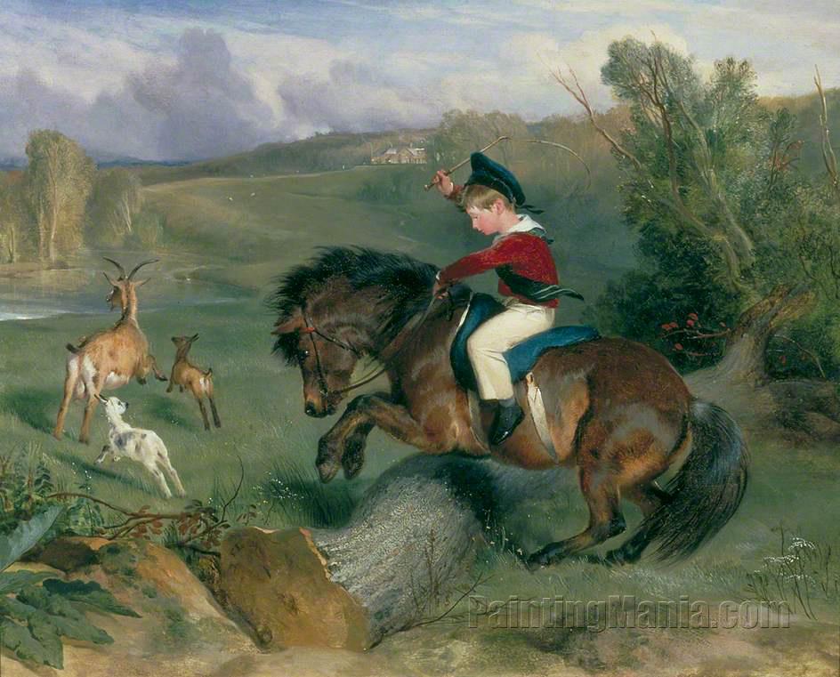 The First Leap, Lord Alexander Russell on His Pony 'Emerald'