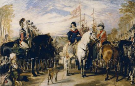 Queen Victoria and the Duke of Wellington Reviewing the Life Guards