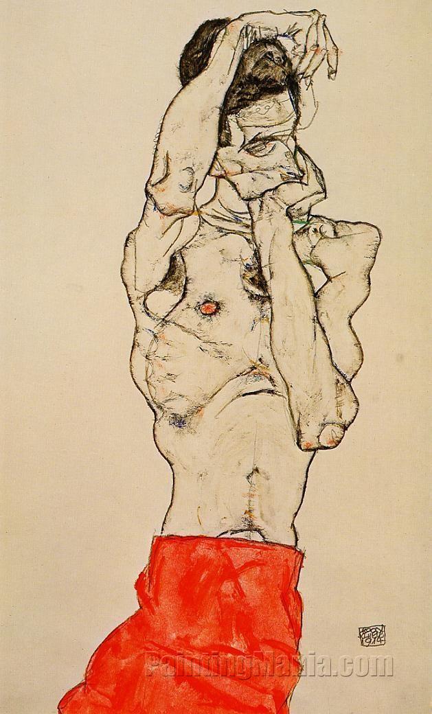 Standing Male Nude with a Red Loincloth