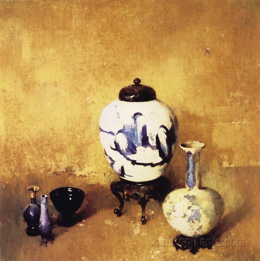 Blue and White Jug and Vase