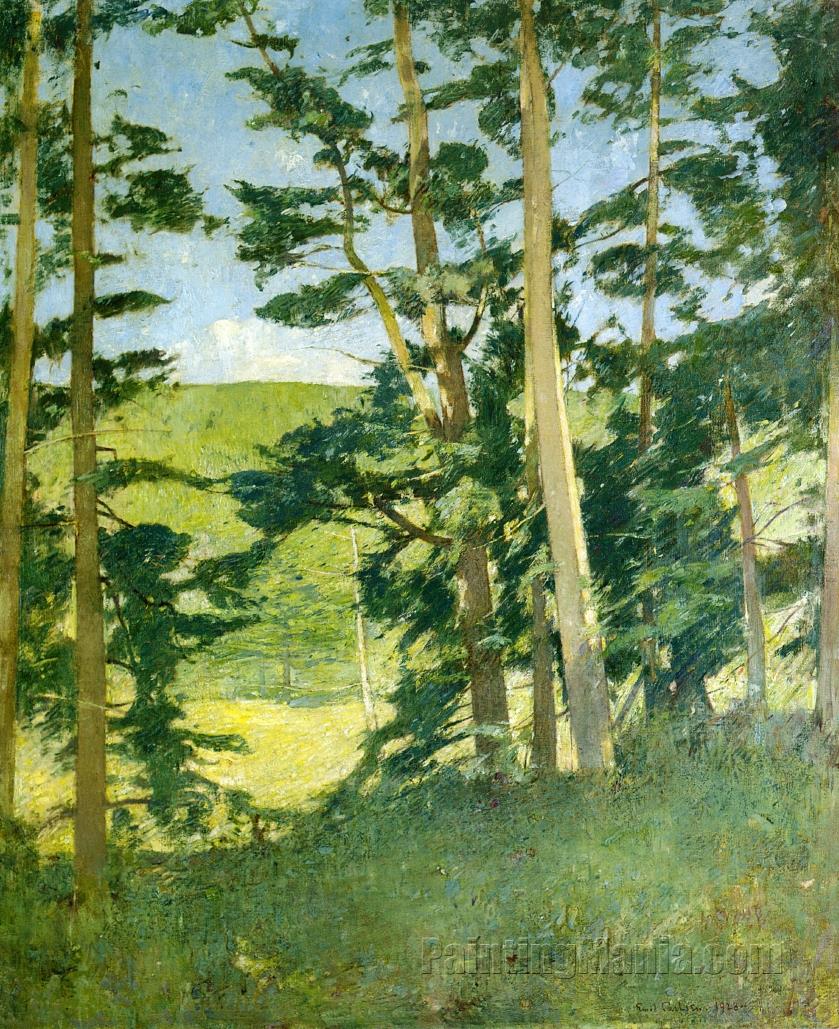 A Clearing beyond the Trees (Green Trees)