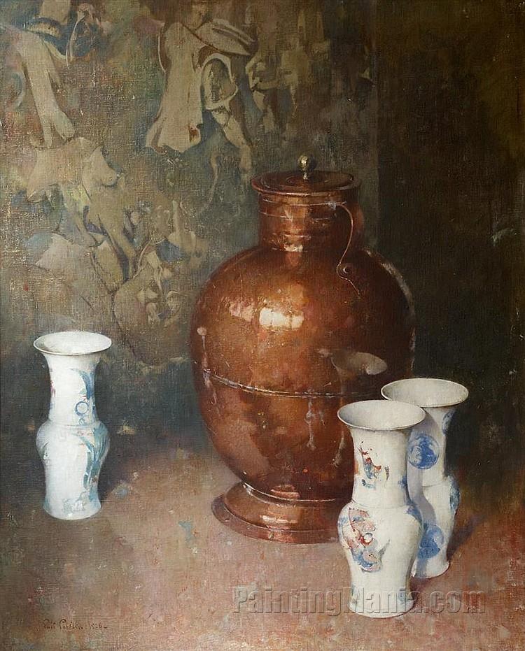 Ming Vases (Still Life with Copper and Porcelain)