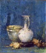 Still Life of Ewer. Bowl. and Flowers