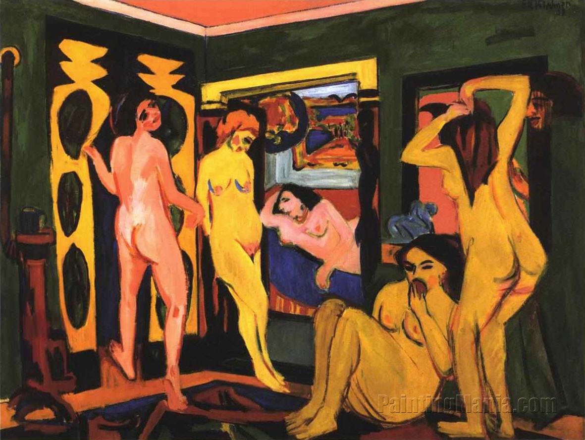 Bathing Women in a Room