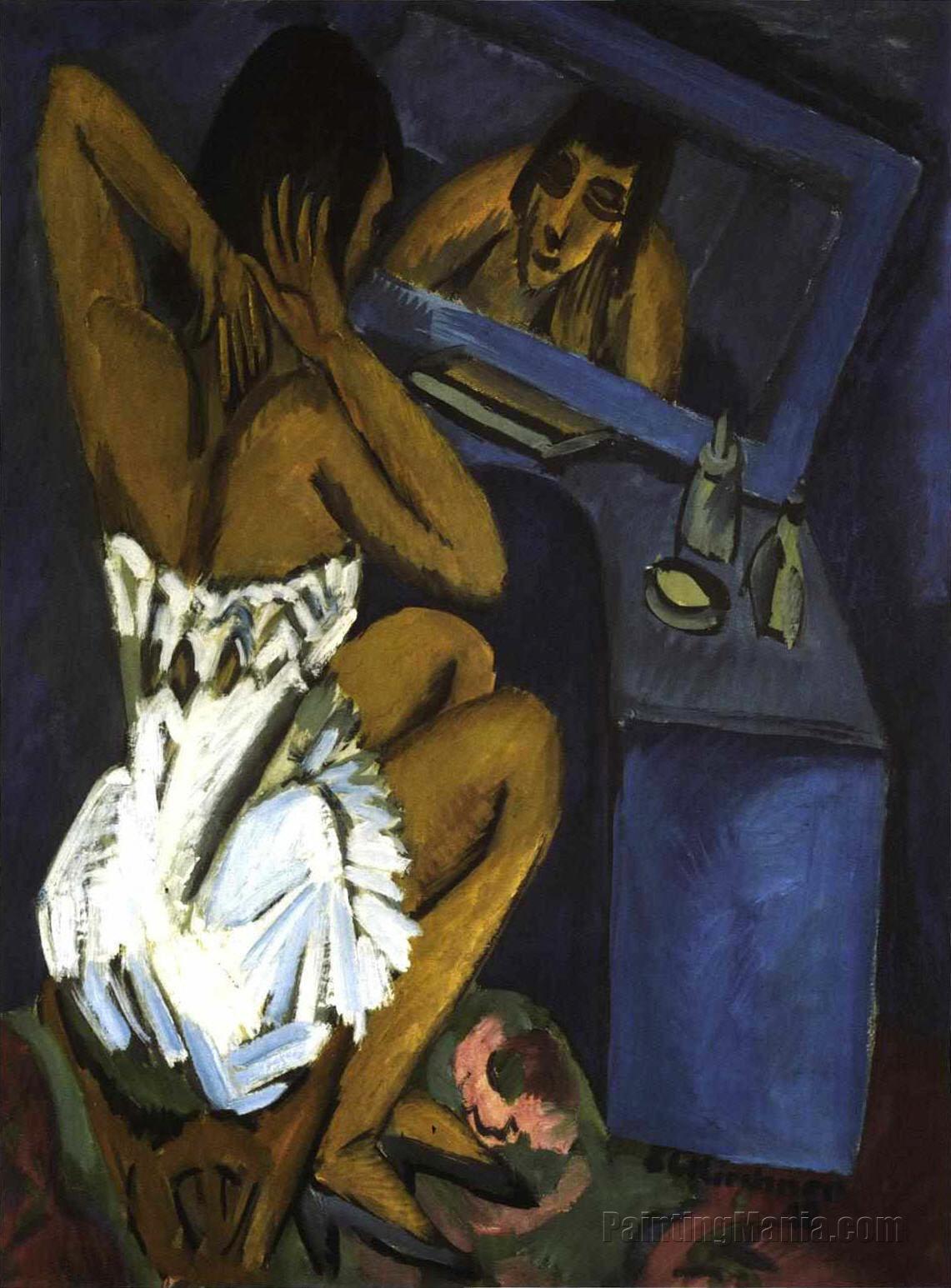 Toilette - Woman in Front of a Mirror