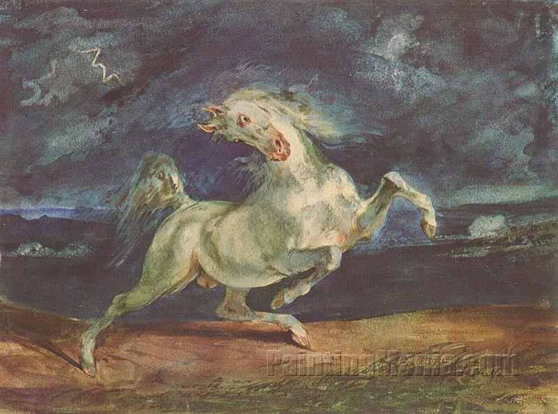 Horse Frightened by a Storm