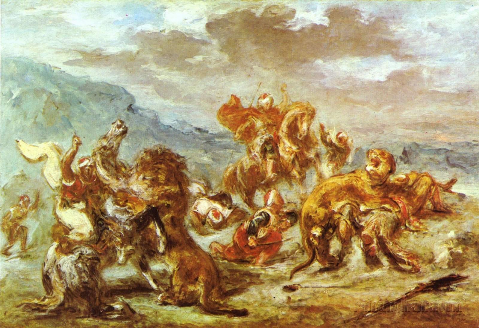 Lion Hunt 1860
