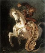 Jaguar Attacking a Horseman