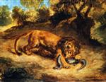 Lion and Caiman (Lion Clutching a Lizard or Lion Devouring an Alligator)