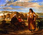 View of Tangier with Two Seated Arabs