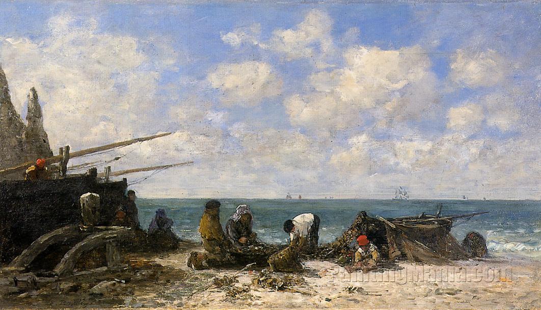 Etretat: Fishermen on the Beach