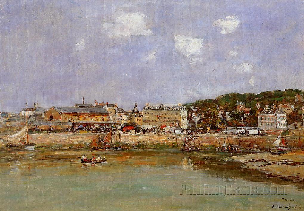 The Port of Trouville, the Market Place and the Ferry