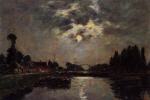 Saint-Valery-sur-Somme. Moonrise over the Canal