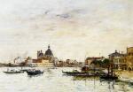 Venice. the Mole at the Entrance of the Grand Canal and the Salute