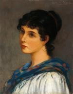 Portrait of an Italian Woman with a Blue Towel