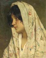 A Young Beauty with a Flowered Shawl