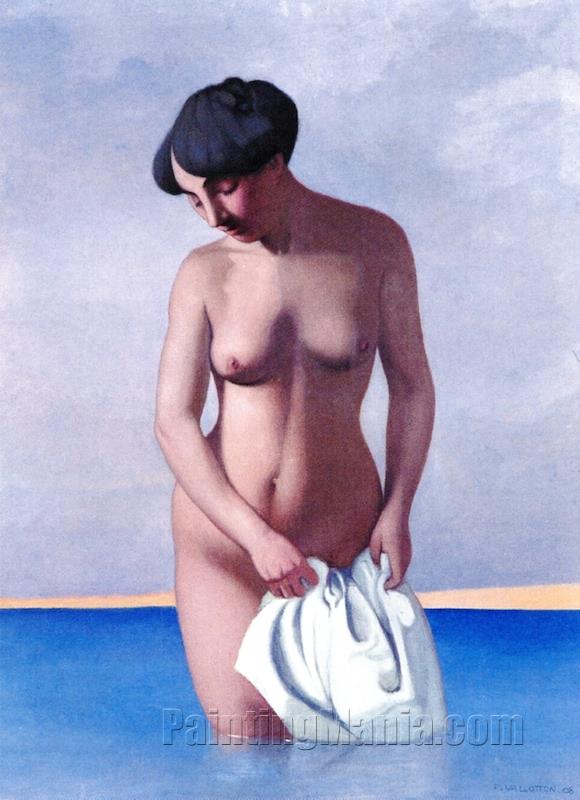 Bather Seen from the Front, Grey Background